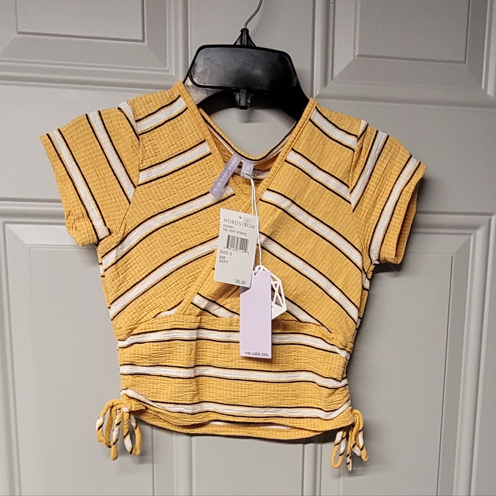 Good luck girl Nordstrom Yellow Striped Blouse